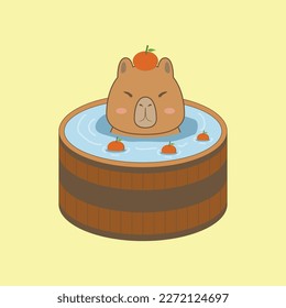 capybara vector design illustration line art