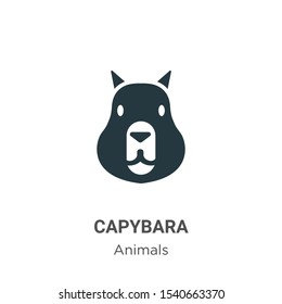 Capybara vector icon on white background. Flat vector capybara icon symbol sign from modern animals collection for mobile concept and web apps design.