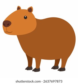 Capybara vector on white background.