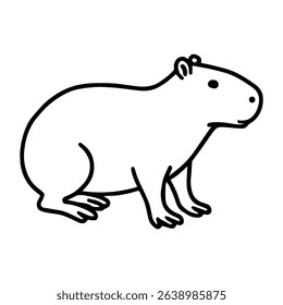 capybara vector realistic line icon on white background
Vector line icon animal, wildlife