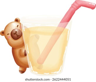 capybara x café da manhã, capybara cartoon vetor.