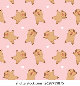 Capybaras, background, pattern, background image, print, fabric print, cover, print for clothes, t-shirt, girl, boy, children, babies, seamless, seamless background, seamless pattern, wallpaper