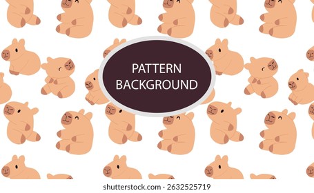 capybaras pattern background design illustration