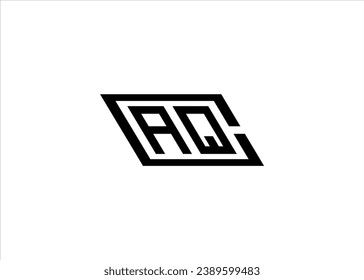 Diseño creativo del logotipo de letra caq con imagen vectorial de estilo escudo.