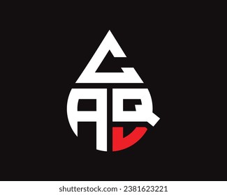 CAQ letter water drop shape logo design. CAQ drop logo simple design.