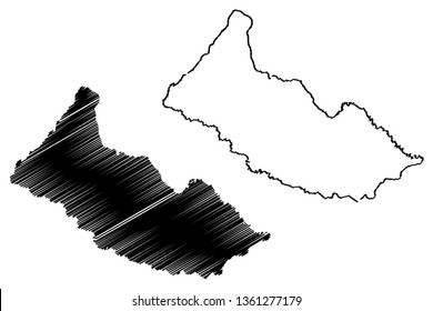 Caqueta Department (Colombia, Republic of Colombia, Departments of Colombia) map vector illustration, scribble sketch Department of Caqueta map