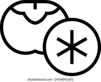 caqui icon. Thin linear style design isolated on white background