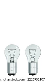 Car 12 volt light bulbs, side view, vector illustration