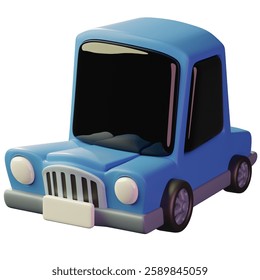 car 3d icon design. cartoon type car 3d design travel car icon