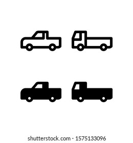Car 4x4 Truck & Pickup Icon. Transportation Icon Set Vector Logo Symbol.
