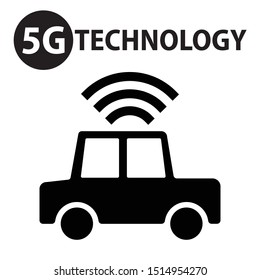 car and 5g concept, vector illustration 