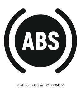 Car abs icon simple vector. Engine service. Tire brake