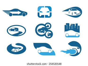 Car. Abstract element set of symbol templates. Also as emblem.