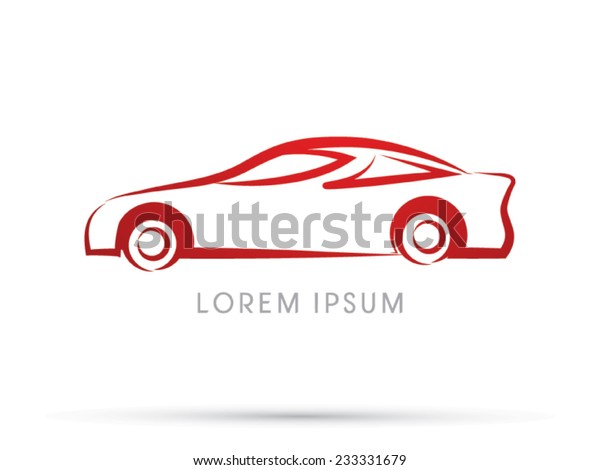 Car abstract icon,\
symbol, logo, Vector.