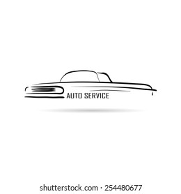 Car abstract lines vector design concept