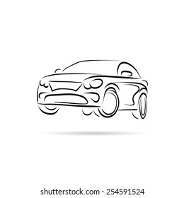 Car abstract lines vector design concept