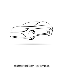 Car abstract lines vector design concept