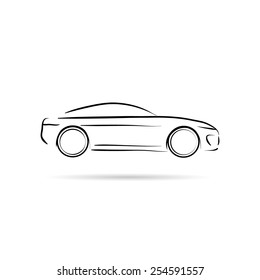 Car abstract lines vector design concept