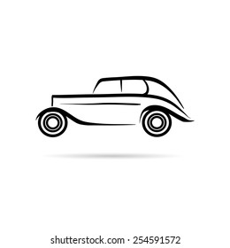 Car abstract lines vector design concept