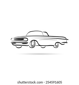 Car abstract lines vector design concept