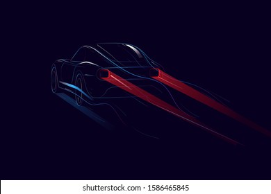 Car abstract neon light effect vector