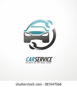 Car abstract vector logo design concept. Car service.