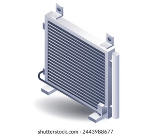 Car AC filter system isometric 3d illustration
