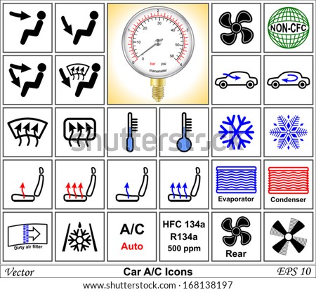 car ac vector icons