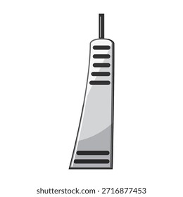Ilustración vectorial del pedal del acelerador del coche con un diseño aerodinámico con líneas de agarre oscuras, que simbolizan la aceleración, la conducción y la innovación automotriz sobre un fondo blanco