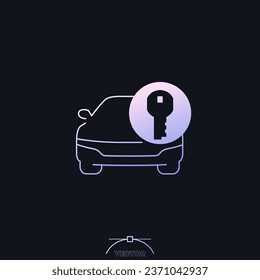 car access icon with a key, vector