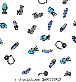car accessories seat cover vector seamless pattern thin line illustration