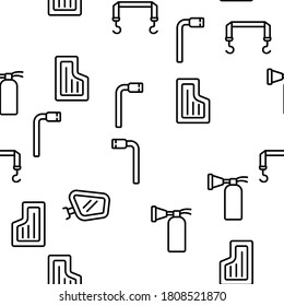 Car Accessories Tool Vector Seamless Pattern Thin Line Illustration