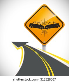 car accident advert design, vector illustration 10 eps graphic