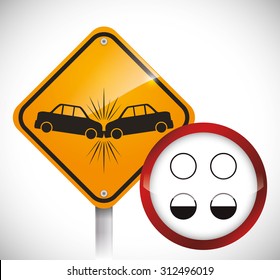 car accident advert design, vector illustration 10 eps graphic