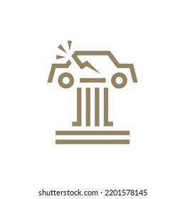 Car Accident Attorney Logo Vector Icon Illustration