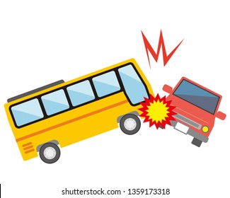 car accident with a bus icon vector illustration