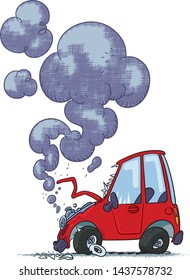Car accident concept. Transport incident, cartoon style