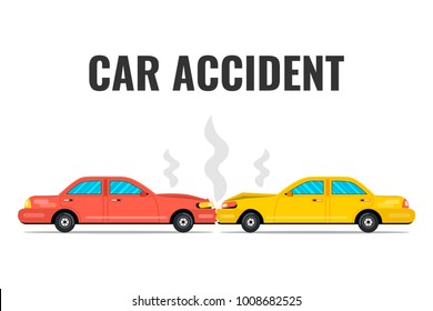 Car accident concept. Vector illustration.