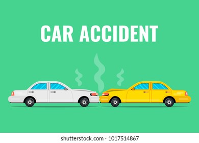 Car accident concept. Vector illustration.
