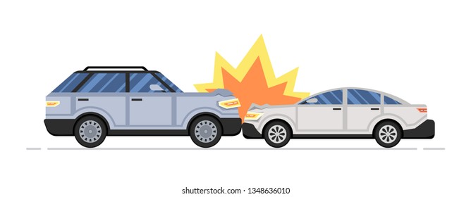 Car accident concept. Vector illustration.