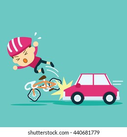 car accident crash cyclist ride a bicycle