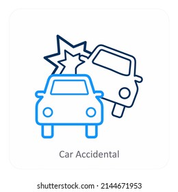 Car Accident And Crash Icon concept