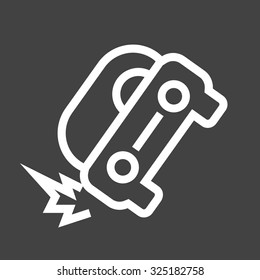 Car, accident, crash icon vector image. Can also be used for transport, transportation and travel. Suitable for mobile apps, web apps and print media. 