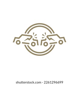 car accident crash logo vector icon illustration