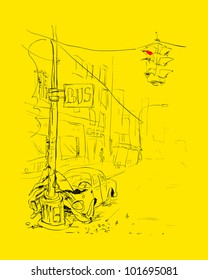 Car accident. Crash. Vector illustration.