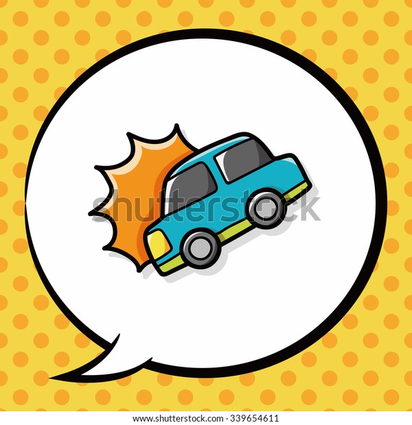 car accident doodle,\
speech bubble