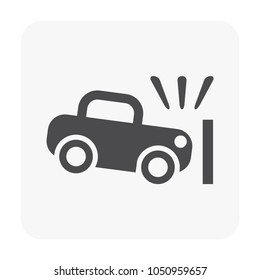 Car accident and equipment icon on white background.