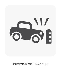 Car accident and equipment icon on white background.