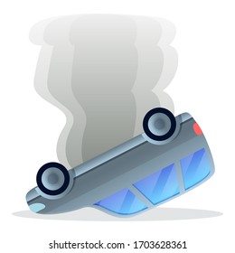 Icono de accidente de Camión. Dibujo de un icono del vector de accidentes de camión para diseño web aislado en fondo blanco