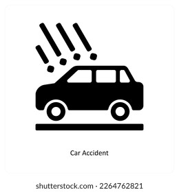 Car Accident and accident icon concept